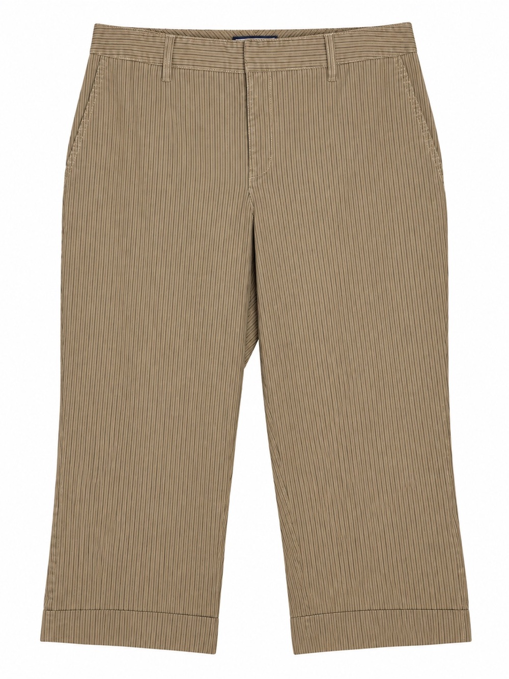 Caribbean Joe Women’s Size 12 Khaki Pinstripe Capri Pants Cropped Stretch